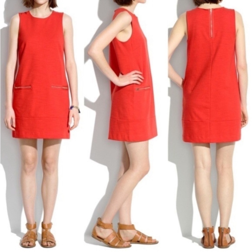 Madewell Sleeveless Shift Mini Dress w/ Zipper Pockets - Womens Small